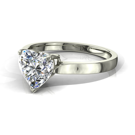 Anello di fidanzamento Capucine in oro bianco 1.50 carati con diamante a cuore