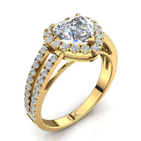 Anello di fidanzamento con diamante cuore in oro giallo 1.50 carati Genova