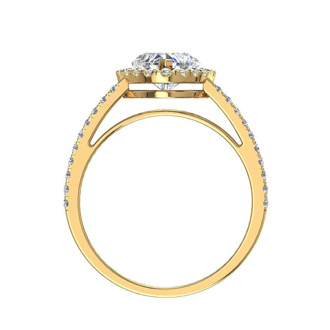 Bague de fiançailles diamant coeur 1.50 carat or jaune Genova