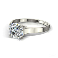 Solitaire diamant coussin 1.20 carat or blanc Cindy