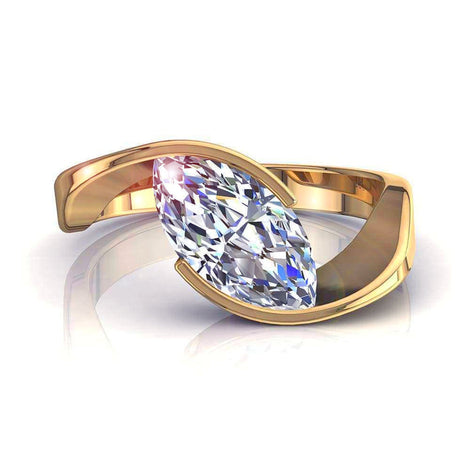 Sylvia Anello di fidanzamento con diamante marquise in oro giallo 0.20 carati