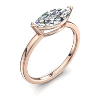 Bella anello di fidanzamento con diamante marquise in oro rosa 0.40 carati