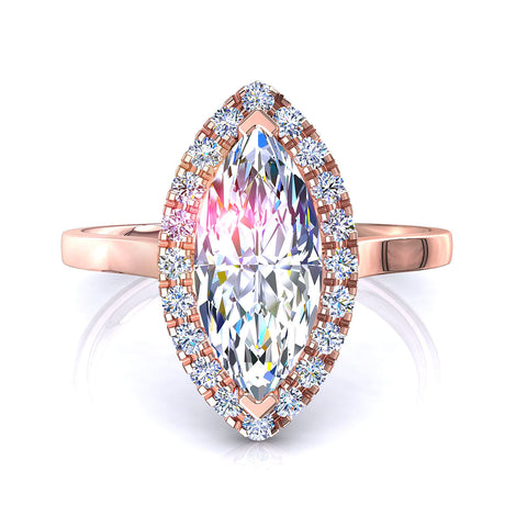 Anello di fidanzamento Capri in oro rosa 0.50 carati con diamante marquise