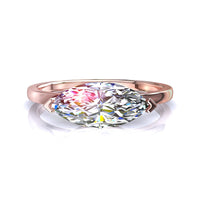 Bella anello marquise in oro rosa 0.80 carati con diamanti