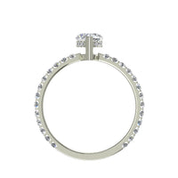 Anello San Valentino in oro bianco 0.90 carati con diamante marquise