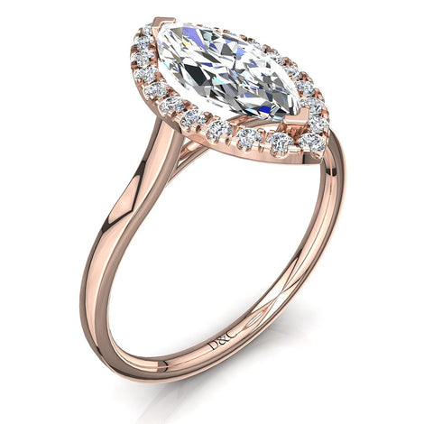 Anello di fidanzamento Capri in oro rosa 0.90 carati con diamante marquise