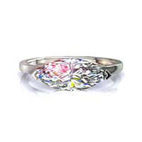 Bella anello di fidanzamento con diamante marquise in oro bianco 1.00 carati