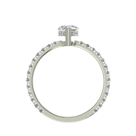 Solitaire diamant marquise 1.10 carat Valentine en or blanc 18 carats