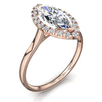 Anello di fidanzamento Capri in oro rosa 1.20 carati con diamante marquise