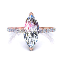 Diamante solitario marquise San Valentino in oro rosa 1.20 carati