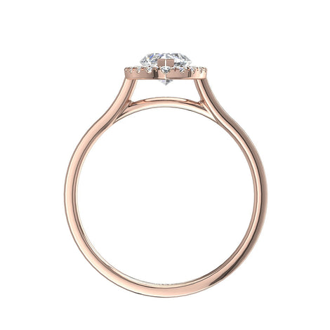 Anello di fidanzamento Capri in oro rosa 1.40 carati con diamante marquise