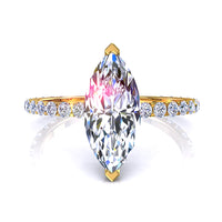 Anello di fidanzamento con diamante marquise in oro giallo da 1.70 carati di San Valentino