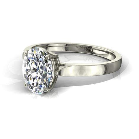 Anello di fidanzamento Capucine in oro bianco 0.60 carati con diamante ovale