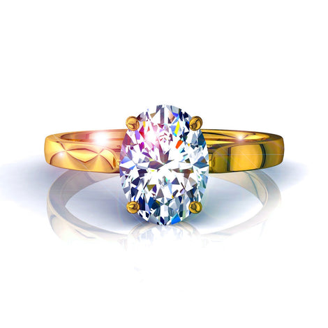 Capucine Anello di fidanzamento con diamante ovale da 0.60 carati in oro giallo