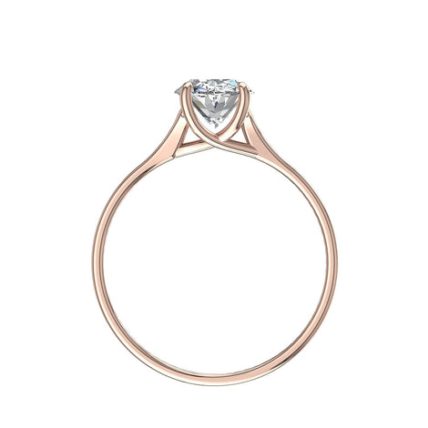 Anello di fidanzamento con diamante ovale in oro rosa 0.60 carati Cindy