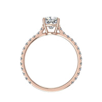 Cindirella Anello di fidanzamento con diamante ovale in oro rosa 0.70 carati