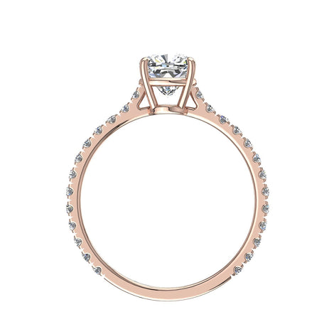 Anello Cindirella in oro rosa 0.80 carati con diamante ovale