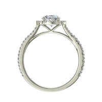 Bague de fiançailles diamant ovale 0.90 carat or blanc Alida
