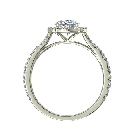 Anello di fidanzamento Alida in oro bianco 0.90 carati con diamante ovale