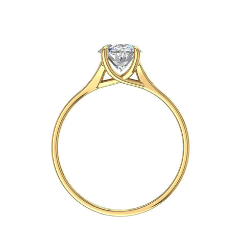 Anello di fidanzamento con diamante ovale in oro giallo 0.90 carati Cindy