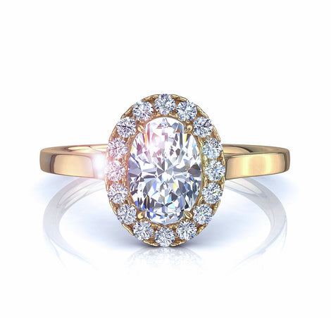 Anello Capri in oro giallo 1.00 carati con diamante ovale