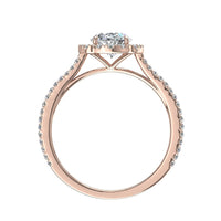 Anello di fidanzamento Alida in oro rosa 1.00 carati con diamante ovale