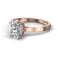 Anello di fidanzamento Capucine in oro rosa 1.00 carati con diamante ovale