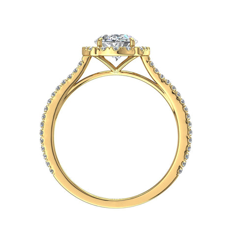 Anello di fidanzamento Alida in oro giallo 1.10 carati con diamante ovale