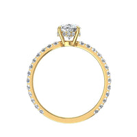 Bague de fiançailles diamant ovale 1.10 carat or jaune Valentine