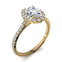 Anello di fidanzamento con diamante ovale in oro giallo 1.20 carati Camogli