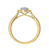 Bague de fiançailles diamant ovale 1.50 carat or jaune Alida