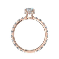 Solitaire diamant ovale 1.50 carat or rose Valentina