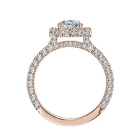 Bague de fiançailles diamant ovale 1.60 carat or rose Viviane
