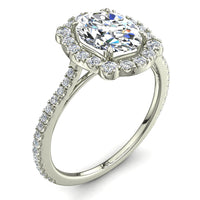 Anello di fidanzamento Alida in oro bianco 1.80 carati con diamante ovale