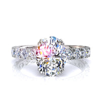 Solitaire diamant ovale 2.20 carats or blanc Valentina
