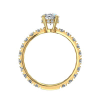 Solitaire diamant ovale 2.20 carats or jaune Valentina