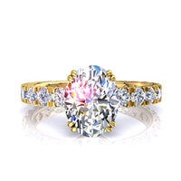 Bague de fiançailles diamant ovale 2.50 carats or jaune Valentina