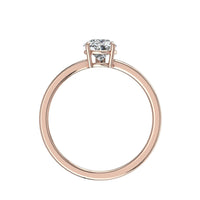 Bella anello in oro rosa 0.30 carati con diamante a pera