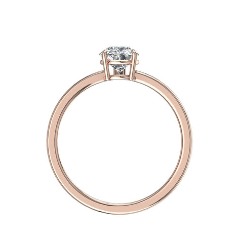 Bella anello di fidanzamento in oro rosa 0.40 carati con diamante a pera