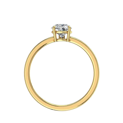 Bella anello in oro giallo 0.70 carati con diamante a pera