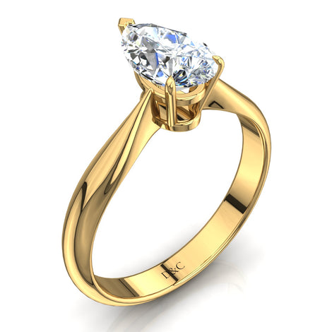 Diamante solitario a goccia Elodie in oro giallo 0.80 carati