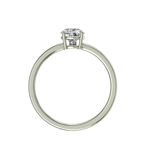 Bella anello in oro bianco 1.00 carati con diamante a pera