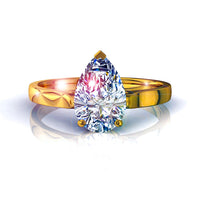 Capucine Anello di fidanzamento con diamante a pera in oro giallo 1.70 carati