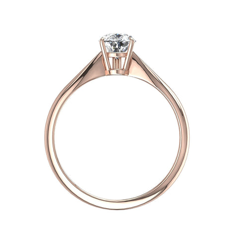 Anello di fidanzamento con diamante a pera Elodie in oro rosa 2.00 carati