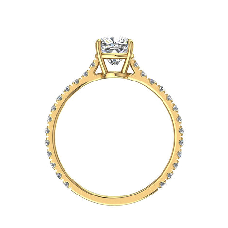 Diamante solitario Princess Cindirella in oro giallo 0.90 carati