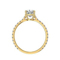 Cindirella Anello di fidanzamento con diamante principessa in oro giallo 1.20 carati