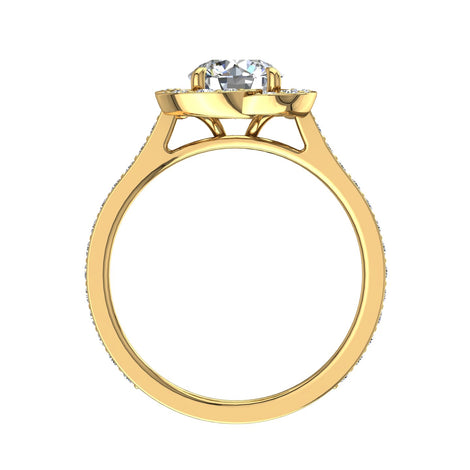 Bague de mariage diamant rond 0.80 carat or jaune Vittoria