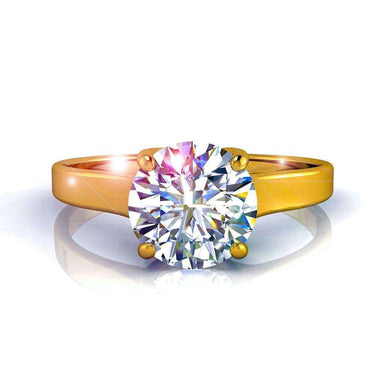 Bague de fiançailles diamant rond 0.20 carat Cindy I / SI / Or Jaune 18 carats