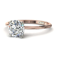 Anello di fidanzamento con diamante tondo oro rosa 0.20 carati 1954