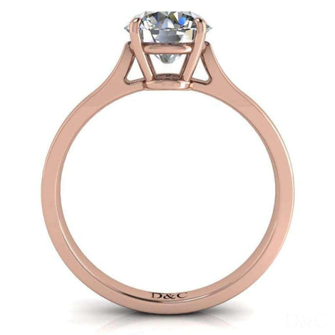 Capucine anello di fidanzamento con diamante tondo da 0.20 carati in oro rosa